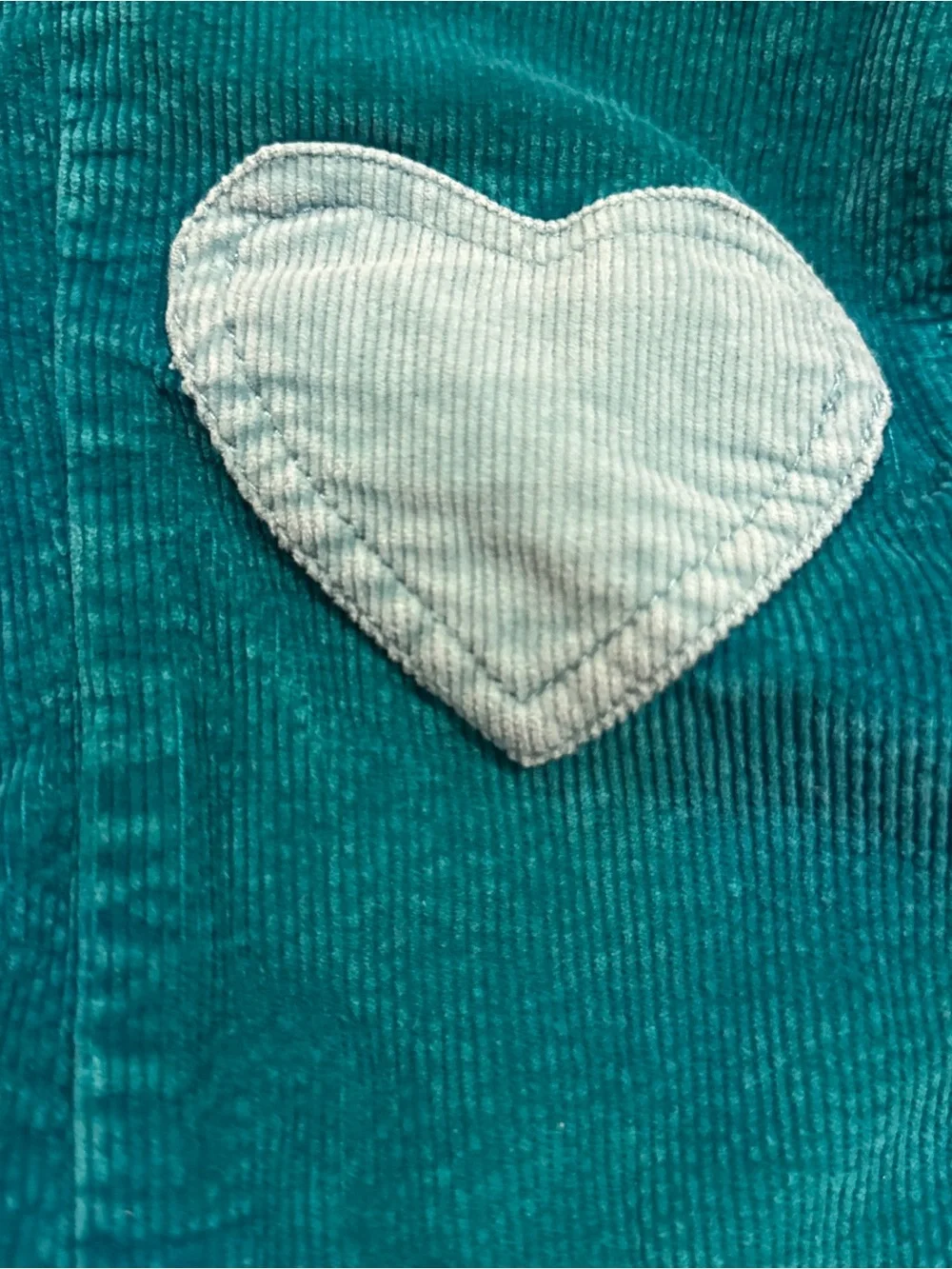 Mini Boden teal green corduroy heart pants fair for age size 3Y